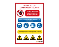 Panneau d'évacuation - Consignes de Sécurité chantier - Intérieur