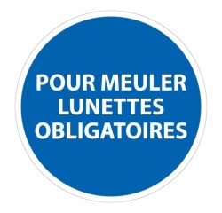 Panneau Meulage lunettes obligatoires ISO 7010 sécurité