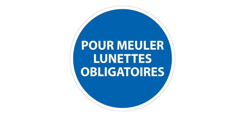 Panneau Meulage lunettes obligatoires ISO 7010 sécurité