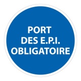 Panneau Obligation - Port des E.P.I. obligatoire - M005 PVC 2 mm 315 mm
