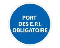 Panneau Obligation - Port des E.P.I. obligatoire - M005 Vinyle Souple Autocollant 100 mm