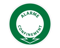 Panneau PPMS – Alarme confinement fléché – Signalétique ronde