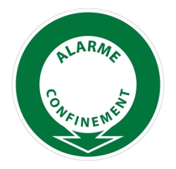 Panneau PPMS – Alarme confinement fléché – Signalétique ronde