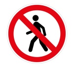 Panneau rond ISO EN 7010 - Interdit aux piétons - P004
