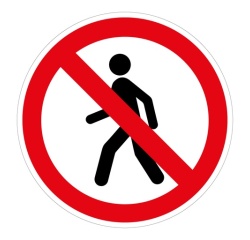 Panneau rond ISO EN 7010 - Interdit aux piétons - P004