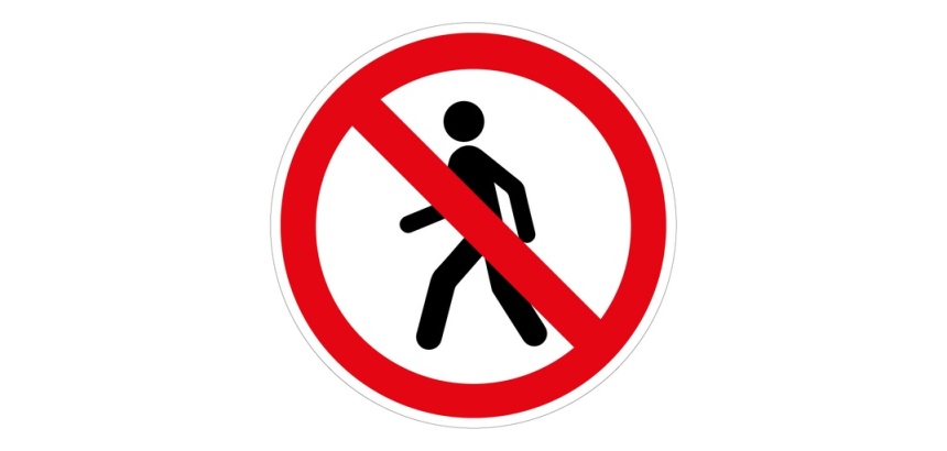 Panneau rond ISO EN 7010 - Interdit aux piétons - P004