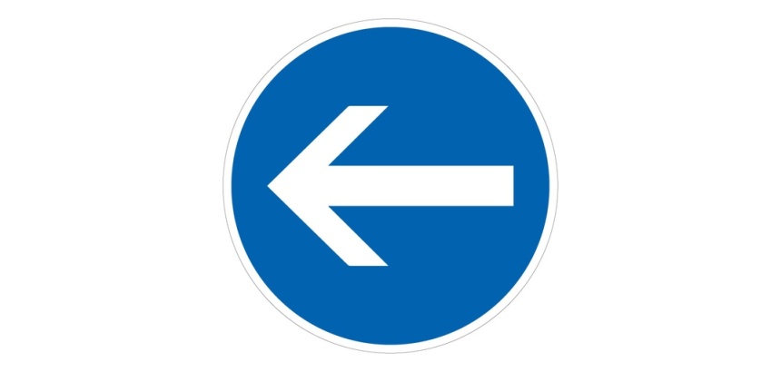 Panneau Obligation - Flèche sens obligatoire - Ø 200 mm PVC 2 mm
