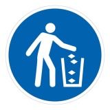 Pictogramme ISO 7010 M030 Utiliser la poubelle PVC 2 mm 200 mm