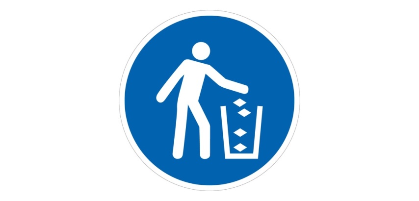 Pictogramme ISO 7010 M030 Utiliser la poubelle