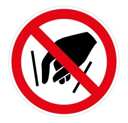 Panneau d'interdiction - Ne pas mettre les mains - P015 Vinyle Souple Autocollant 100 mm