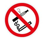 Signalétique d'interdiction - Interdiction de fumer et vapoter Vinyle Souple Autocollant 100 mm