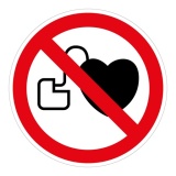 Pictogramme ISO 7010 P007 Pacemaker interdit accès Vinyle Souple Autocollant 100 mm