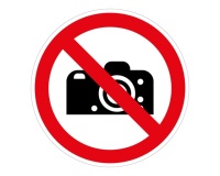 Pictogramme ISO 7010 P029 Interdiction de photographier Vinyle Souple Autocollant 100 mm