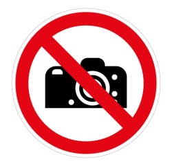 Pictogramme ISO 7010 P029 Interdiction de photographier Vinyle Souple Autocollant 100 mm