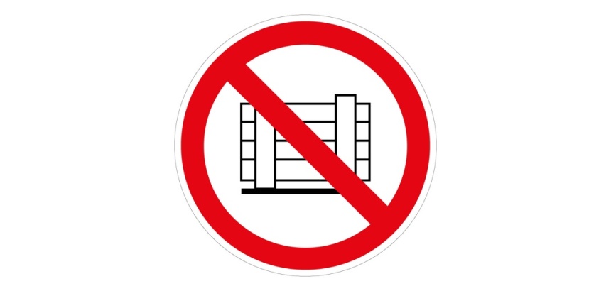 Panneau d'interdiction - Pictogramme Ne pas obstruer - ISO 7010 Vinyle Souple Autocollant 100 mm