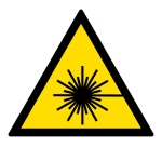 Signalétique de danger - Rayonnement laser - W004 - ISO 7010 Vinyle Souple Autocollant 200 mm
