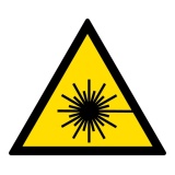 Signalétique de danger - Rayonnement laser - W004 - ISO 7010 Vinyle Souple Autocollant 100 mm