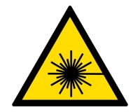 Signalétique de danger - Rayonnement laser - W004 - ISO 7010 Vinyle Souple Autocollant 50 mm