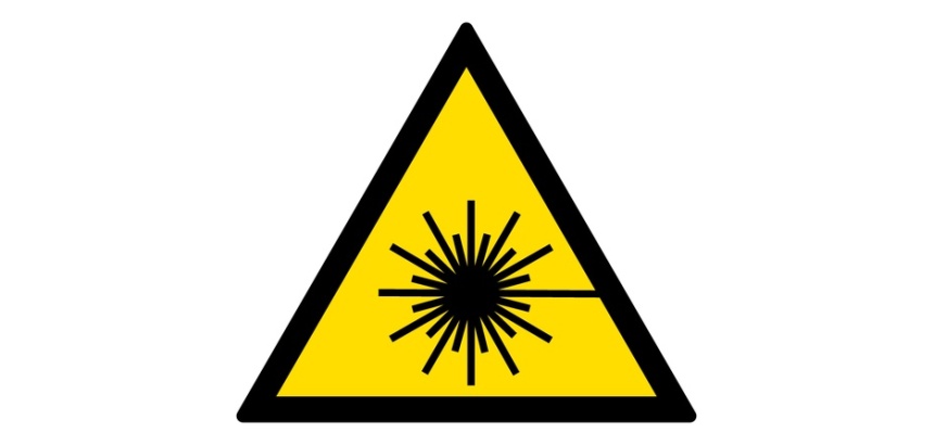 Signalétique de danger - Rayonnement laser - W004 - ISO 7010 Vinyle Souple Autocollant 200 mm