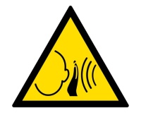 Signalétique danger W038 - Bruit fort soudain - Norme ISO 7010 PVC 2 mm 315 mm