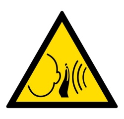 Signalétique danger W038 - Bruit fort soudain - Norme ISO 7010