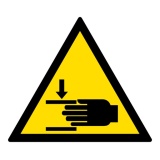Panneau danger - Écrasement des mains - ISO 7010 - W024 PVC 2 mm 100 mm