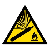 Panneau danger W029 - Bouteille sous pression - Norme ISO 7010 PVC 2 mm 200 mm