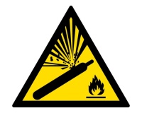 Panneau danger W029 - Bouteille sous pression - Norme ISO 7010 PVC 2 mm 200 mm