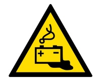 Panneau danger - Charge en cours de la batterie - W026