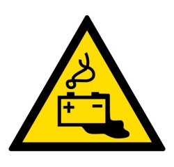 Panneau danger - Charge en cours de la batterie - W026