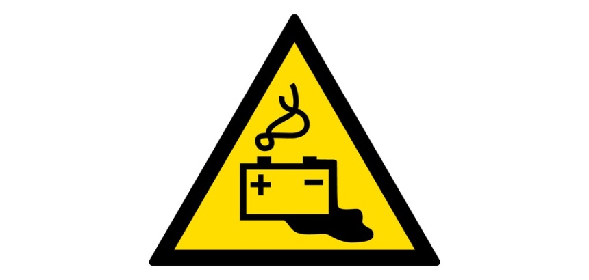Panneau danger - Charge en cours de la batterie - W026