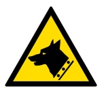 Signalétique Danger Chien de Garde – W013 ISO 7010 Vinyle Souple Autocollant 50 mm