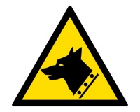 Signalétique Danger Chien de Garde – W013 ISO 7010 PVC 2 mm 200 mm