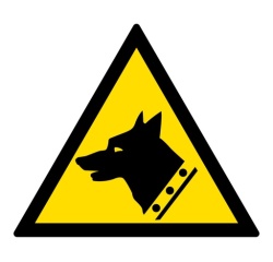 Signalétique Danger Chien de Garde – W013 ISO 7010 Vinyle Souple Autocollant 50 mm