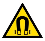 Panneau de danger - Picto Champ magnétique - W006 - ISO 7010 Vinyle Souple Autocollant 200 mm