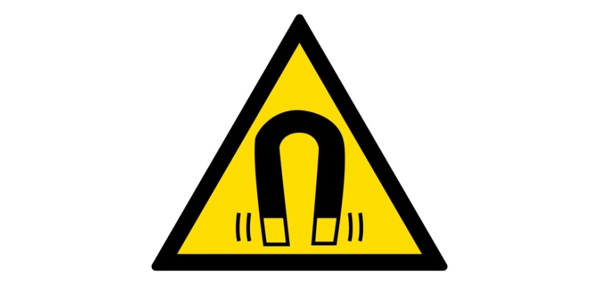 Panneau de danger - Picto Champ magnétique - W006 - ISO 7010 Vinyle Souple Autocollant 200 mm