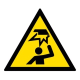 Pictogramme de danger - Obstacle en hauteur - W020 - ISO 7010 PVC 2 mm 315 mm