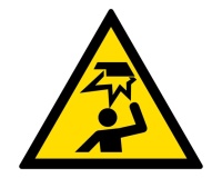 Pictogramme de danger - Obstacle en hauteur - W020 - ISO 7010 Vinyle Souple Autocollant 200 mm