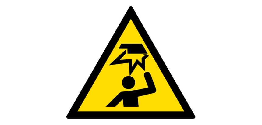 Pictogramme de danger - Obstacle en hauteur - W020 - ISO 7010 Vinyle Souple Autocollant 50 mm