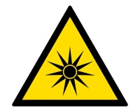 Signalétique de danger - Rayonnement optique - W027 - ISO 7010 Vinyle 200 mm