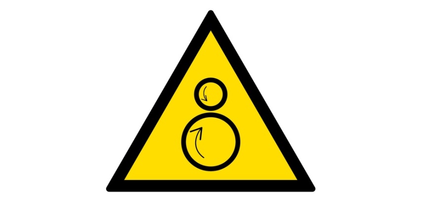Panneau Danger - Rouleaux contrarotatifs - W025 - ISO 7010