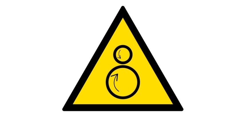 Panneau Danger - Rouleaux contrarotatifs - W025 - ISO 7010