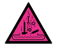Panneau Danger Zone FME – Signalisation de sécurité – Fond Rose Vinyle 50 mm