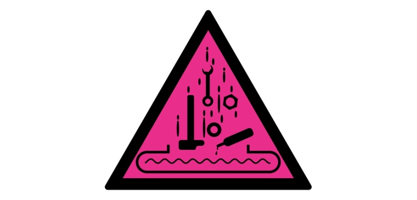 Panneau Danger Zone FME – Signalisation de sécurité – Fond Rose Vinyle 50 mm