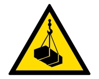 Signalétique de danger - Charges suspendues - W015 - ISO 7010 Vinyle Souple Autocollant 100 mm