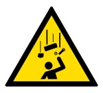 Signalétique danger W035 - Chute d'objets - Norme ISO 7010 Vinyle 50 mm