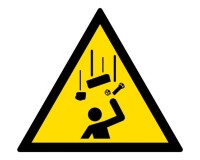 Signalétique danger W035 - Chute d'objets - Norme ISO 7010