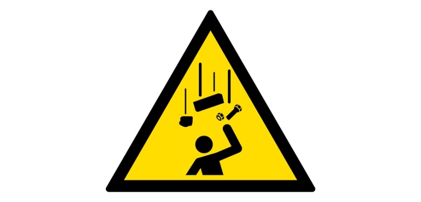 Signalétique danger W035 - Chute d'objets - Norme ISO 7010