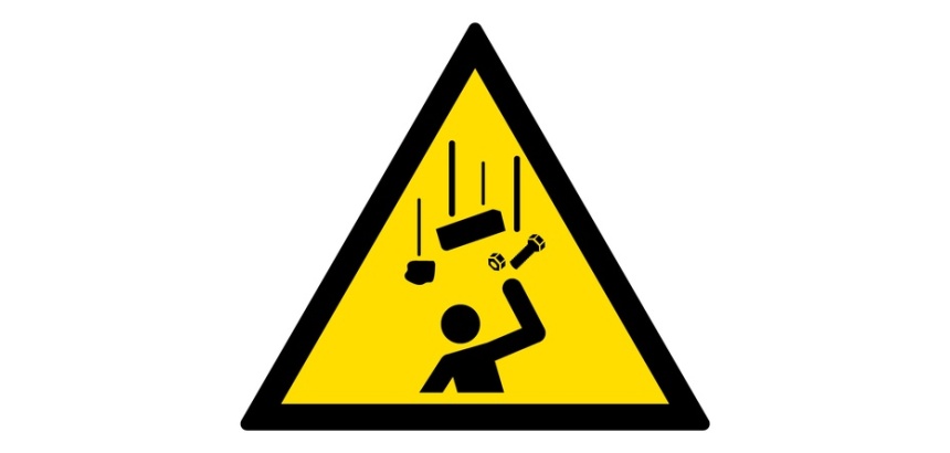 Signalétique danger W035 - Chute d'objets - Norme ISO 7010 Vinyle 50 mm