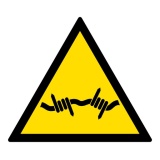 Signalétique de danger - Pictogramme Fil barbelé - W033 - ISO 7010 PVC 2 mm 200 mm